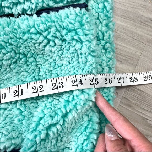 Simply Southern Vest Women’s Medium Aqua Blue Sherpa Fleece Zip Up Teddy - Picture 8 of 8